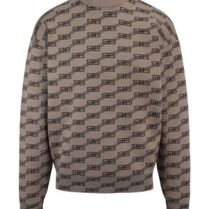 Logo Intarsia Strickpullover