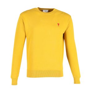 Ami Paris AMI de Coeur Sweatshirt in gelber Baumwolle