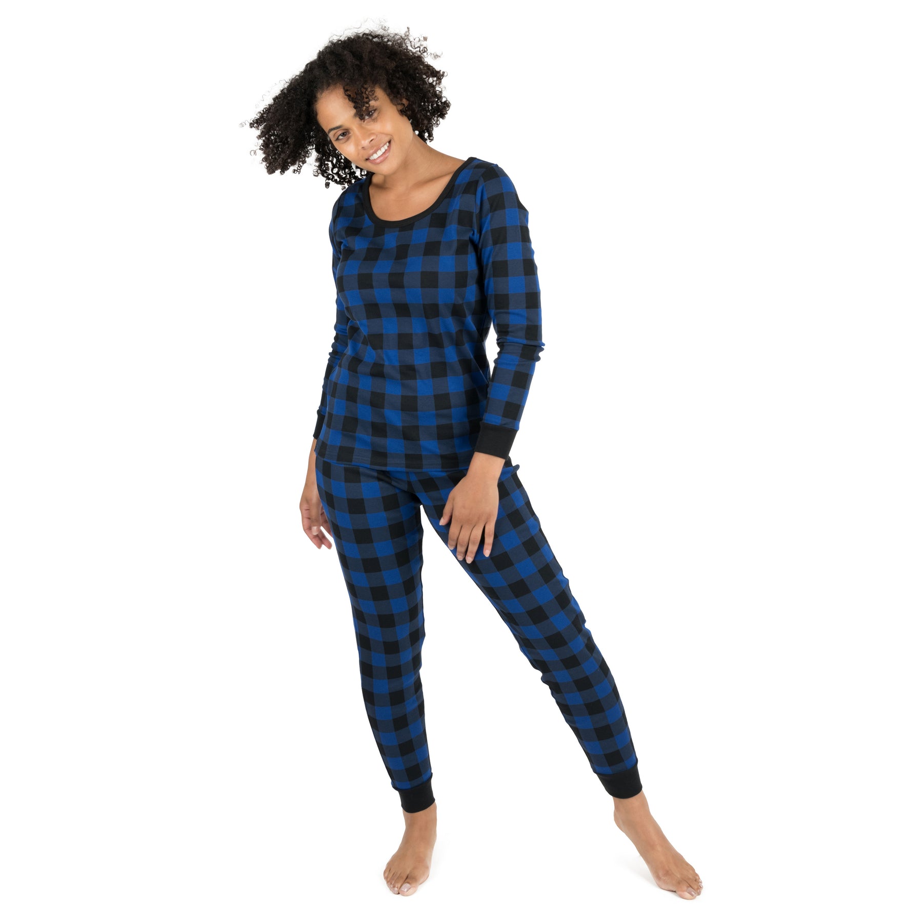 Christmas Damen zwei Stück Baumwolle Pyjamas Plaid