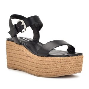 Nillo 3 Damen Kunstleder Knöchelband Plattform Sandalen