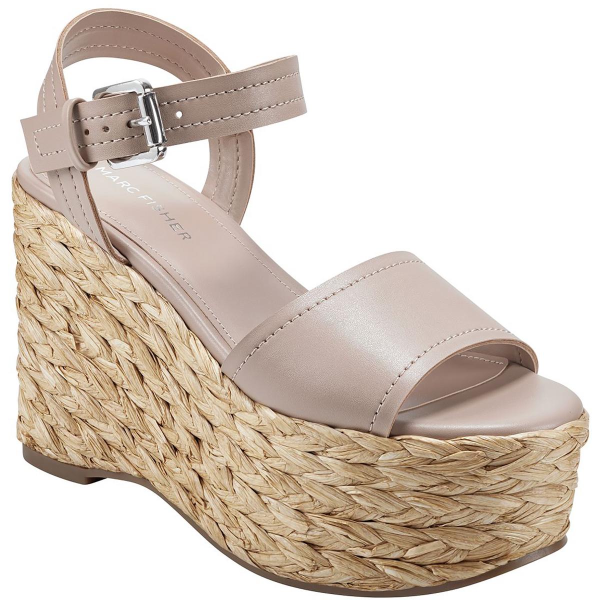 Burian Kunstleder-Plateau-Keilsandalen