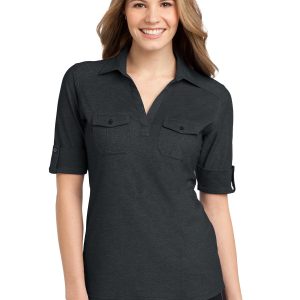 Port Authority Damen Oxford Pique Doppeltaschen-Polo. L557