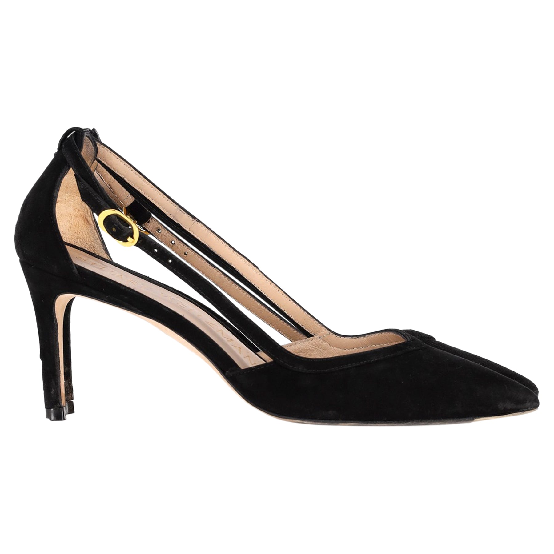 Stuart Weitzman Anny Cutout Pumps in schwarzem Wildleder 7833190072380