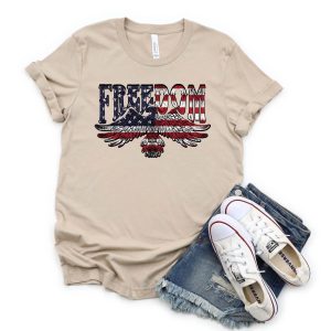 Freedom Flag/eagle T-Shirt in beige – 7766682763324