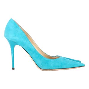 Jimmy Choo – spitze Pumps aus blauem Veloursleder
