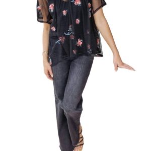 Best We’ve Got gestickte Bluse in schwarz