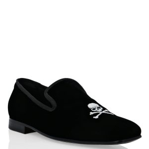 Velvet Loafers Stickerei Schädel 7670502490172