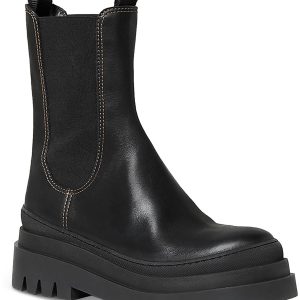 Carlota Damen-Lederstiefel mit Stollen und mittelhoher Wade