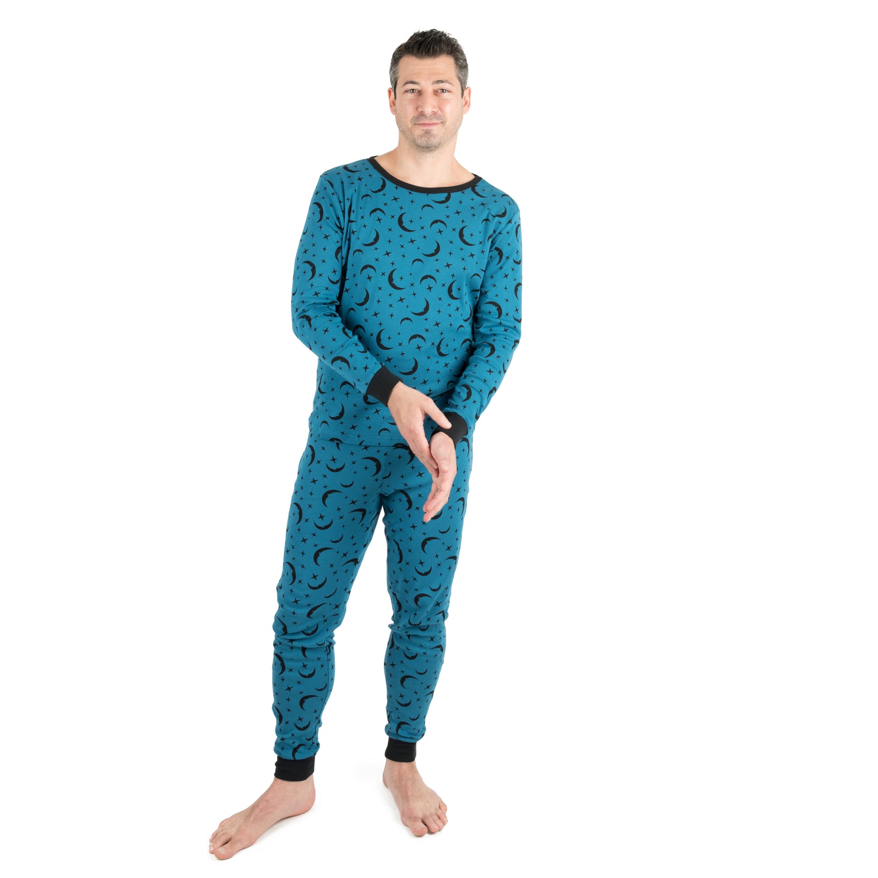Herren zwei Stück Baumwolle Pyjama Mond