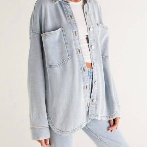 All Day Denim Jacke in gewaschen Indigo stricken