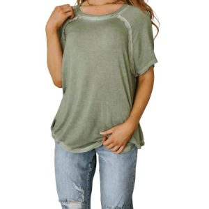 Mineralwasch-T-Shirt in Oliv 7732478509116