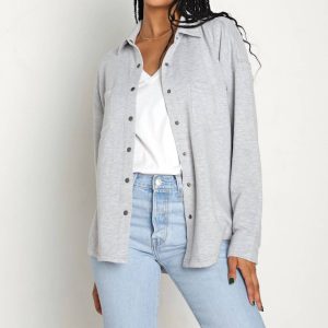 Wfh Modal Hemdjacke in Heidegrau