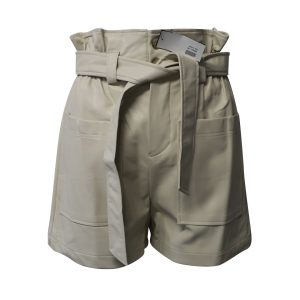 Frankie Shop Alex Paperbag Shorts aus creme Polyurethan