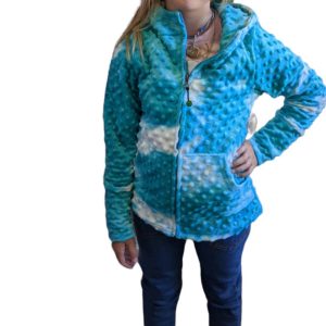 Mädchen hackig bubble Hoodie in türkis Krawatte-Dye