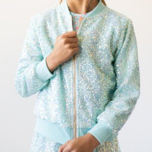 Aqua-Paillettenjacke