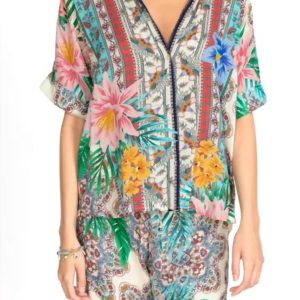Clover Button Down Shirt in multi
