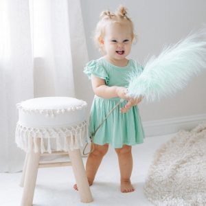 MINT RIB DREAM cap Ärmel Body Kleid