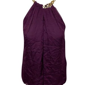 Diane von Furstenberg Chain-Neck Halter Top in Lila Seide 7766520102972