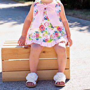 English Garden 2 Pc. Swing Top And Diaper Cover Set in rosa/grün