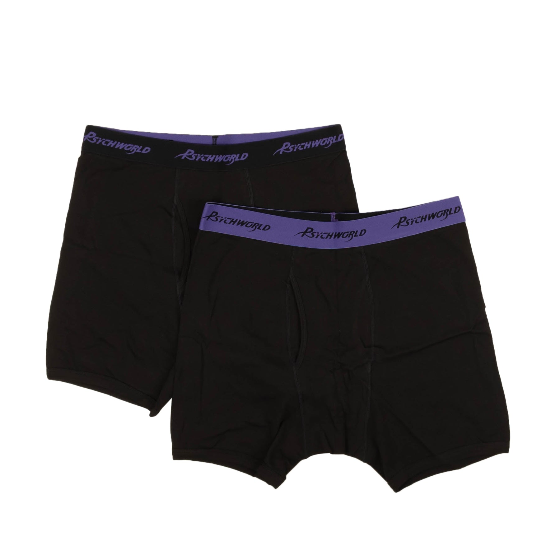 95-PSY-1034/XS Boxer_Shorts_Black/ lila schwarz/lila psychworld logo band boxer shorts 2 pack