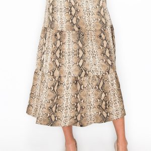 Snakeskin Print Tiered A-Line Rock 7832934842428
