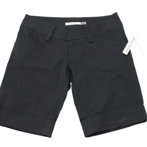 Alice + Olivia Cuffed Bermuda Shorts aus schwarzer Baumwolle 7765003698236
