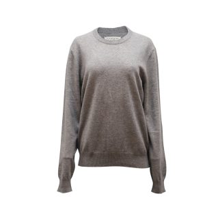 Maison Margiela Sweatshirt mit Ellbogenpatch in grauer Wolle 7766531473468