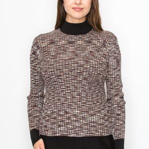 Multi-Toned schwarz gesprenkelter Pullover 7832924258364