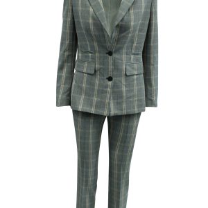 Maje Plaid Blazer und Hose aus grauer Wolle 7833158352956