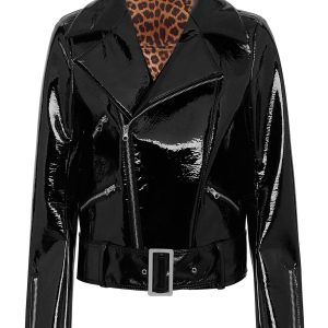 Oversize Glossy Eco Lederjacke