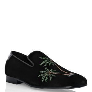 Loafer aus Samt mit Palmenmotiv – 7670503211068