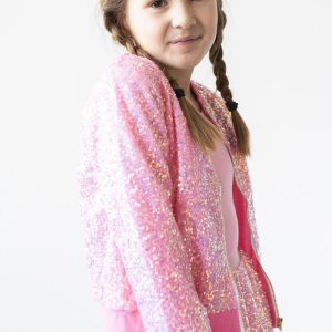 Paillettenjacke in Kaugummirosa
