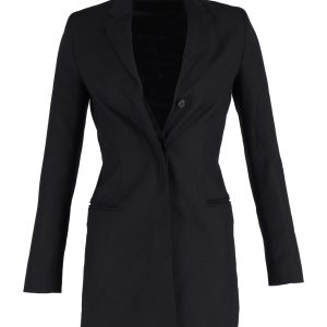 Acne Studios Center Twill lange Jacke aus schwarzer Baumwolle