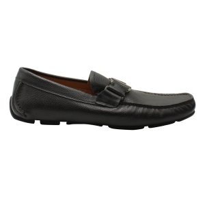 Salvatore Ferragamo – Loafer zum Hineinschlüpfen aus schwarzem Leder – 7703686709308