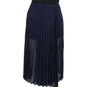 Sandro – Faltenrock aus marineblauem Polyester – 7748721410108