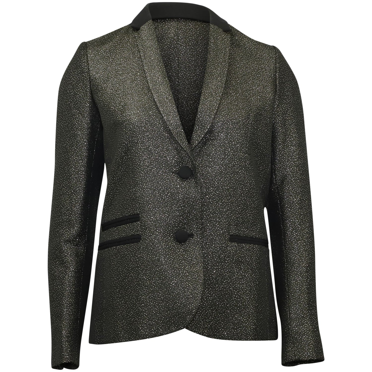 Zadig & Voltaire Vedax Dore Structured Metallic Blazer aus schwarzem Acryl 7748653154364