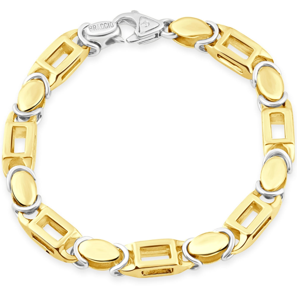 Herren-Armband im Boxdesign aus 14 Karat Gold (55 Gramm) oder Platin (89 Gramm), 7 mm Gliederarmband 8,5 7733551661116