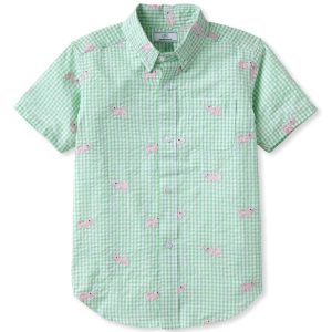 Classic Prep Jungen Apfel grün Gingham Knopf unten Kurzarm Größe: 6-14 Jahre 7805843275836