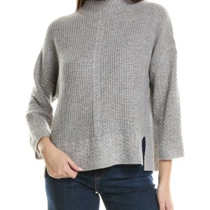 Hannah Rose Shaker Cable Turtleneck Wolle und Kaschmir-Pullover 7823792209980