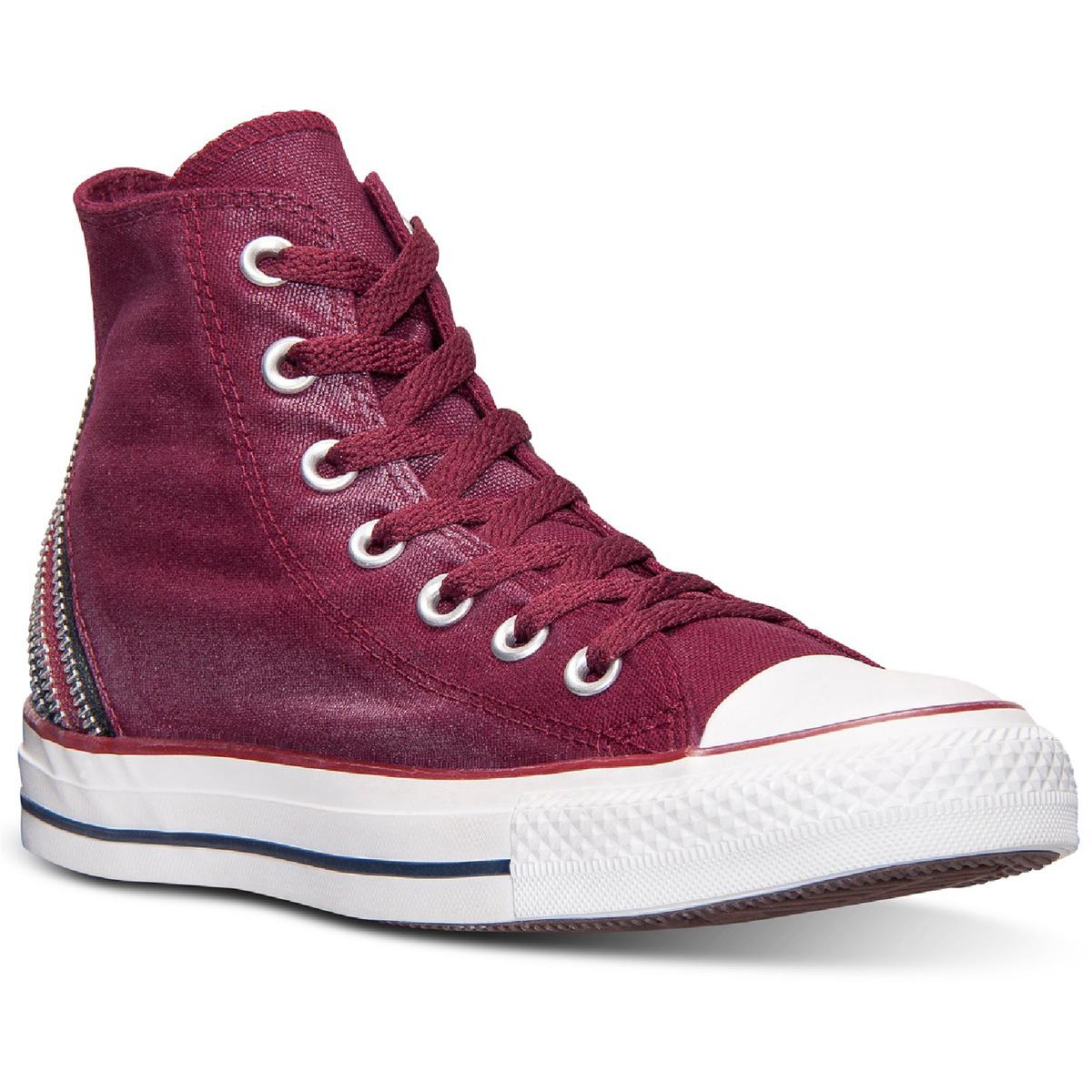 Tri Zip Sparkle Wash Canvas Lace Up High Top Sneakers