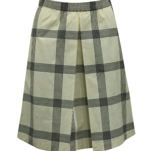 Tory Burch Plaid Falten Knierock in Creme Baumwolle 7833200001084