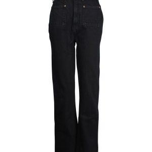 Khaite Isabella Rigid Straight Leg Jeans aus schwarzer Baumwolle 7703694835772