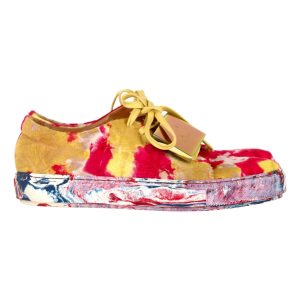 Acne Studios Adriana bedruckte Sneakers in mehrfarbigen Ponyhaaren