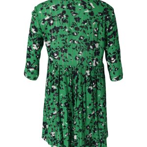 Ba&Sh Blumen Knopf vor versammelten Rock Minikleid in grüne Viskose