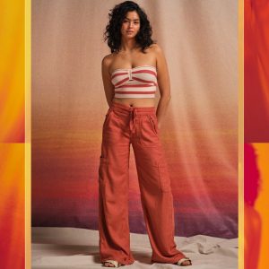 AE Dreamy Drape Leinen-Bleder Baggy Breitbein Frachthose 7678400233532