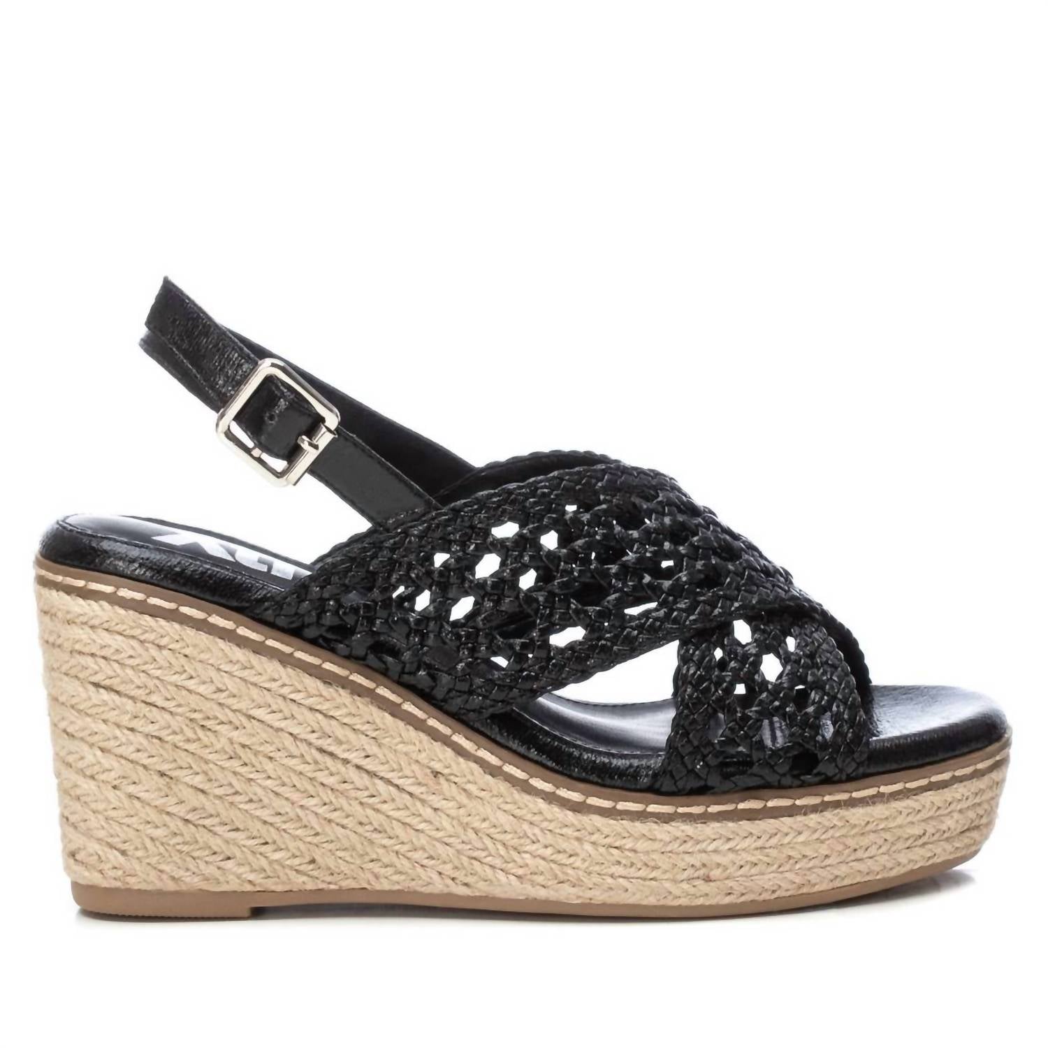 Damen Keil Sandalen in schwarz 7703562059836