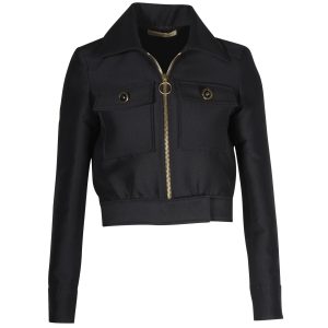 Balenciaga Cropped Jacke aus schwarzer Wolle 7703683661884