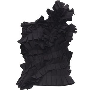 new BOTTEGA VENETA schwarz plissierte Rüschen ein Schulter Korsett Bustier Top 7705689718844