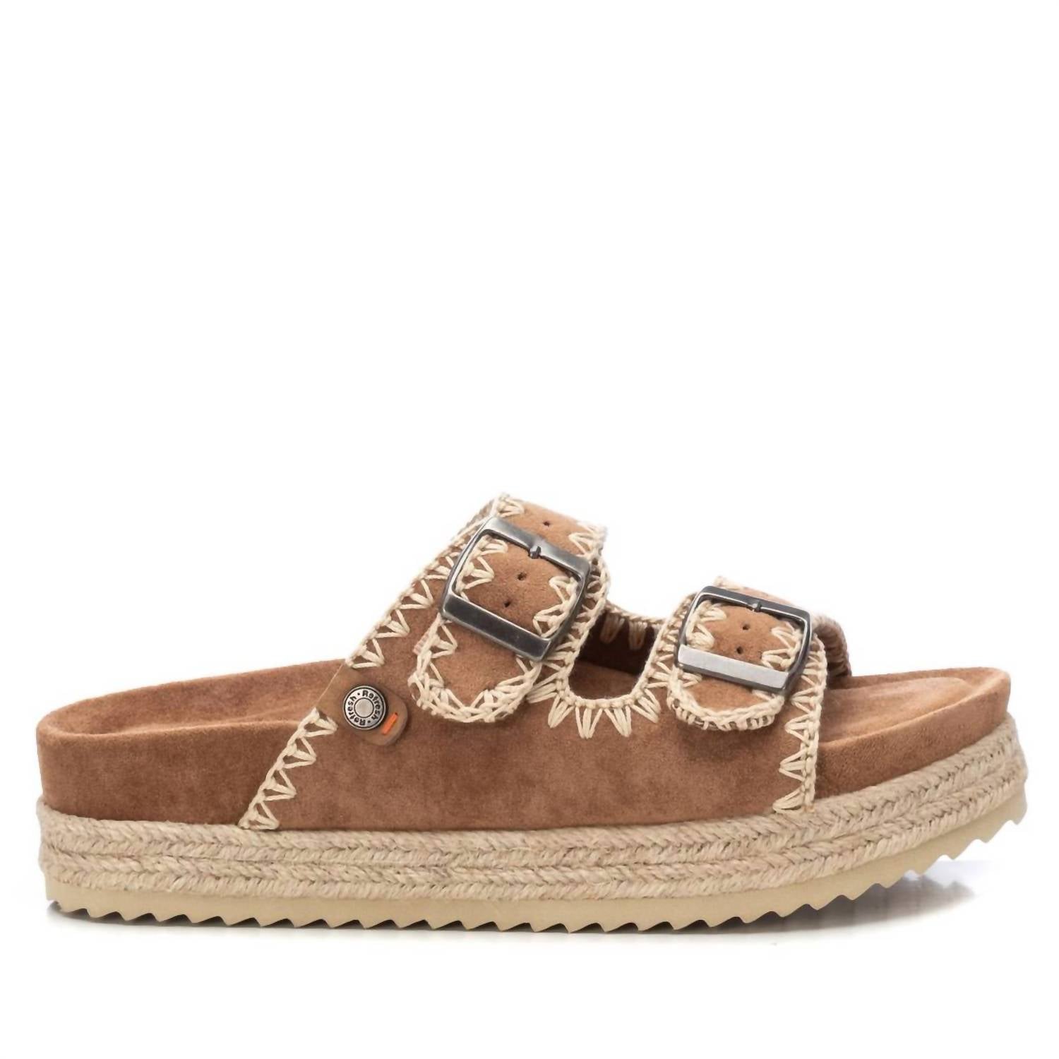 Damen flache Sandalen in Kamel 7703561535548