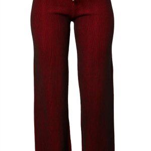 Two Toned gerippte Hose in Rouge